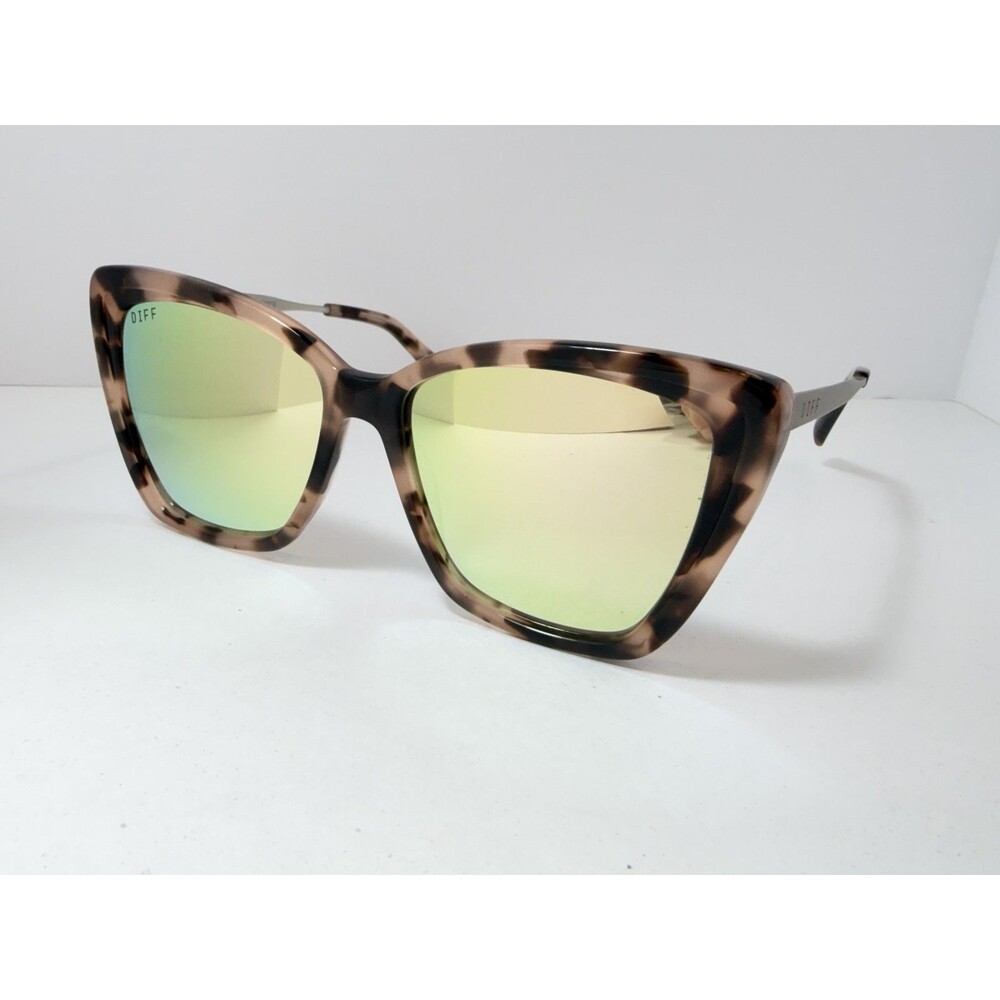 DIFF Eyewear Becky II Cat Eye Sunglasses Women's Pink Tortoise Mirrored Gradient